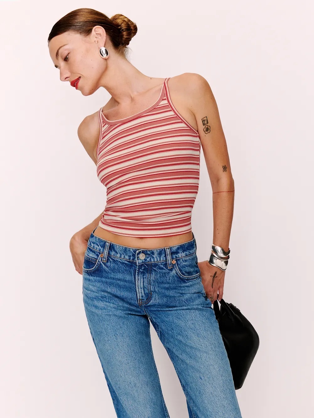 Reformation Red & White Striped Tank Top